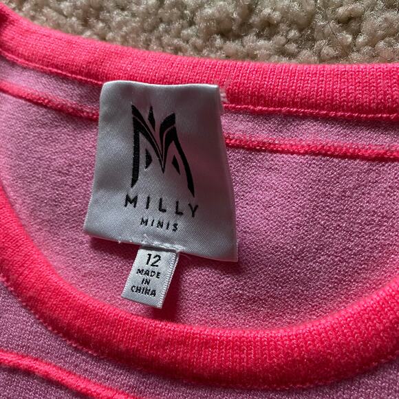 Milly Minis Striped Knit A-Line Sweater Dress Kids Sz 12 - Picture 5 of 10